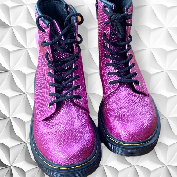 Dr. Martens Shoes Doc Martens Size 5 Women Pink Scale Moto Boots